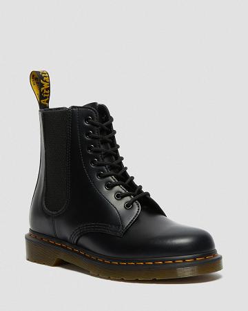 Men's Dr Martens 1460 Harper Smooth Leather Lace Up Boots Black | AU 515KOR